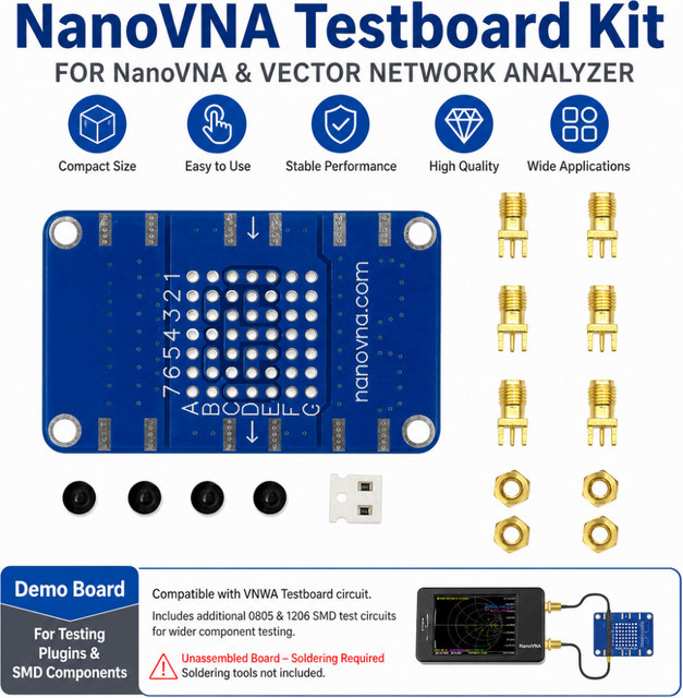 Gaqqee NanoVNA Testboard Kit Vector Network Analyse Modul Demonstrationsboard in Blau - Bild 1