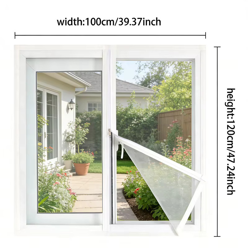 TranquilTouch Insektenschutz-Set Weiß: Selbstklebendes Reißverschluss-Fensternetz aus atmungsaktivem PP Nano-Material - Bild 2