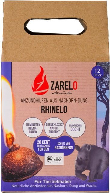 Zarelo Rhinoballs Anzünder aus Nashorn-Dung und Wachs in Braun, 75 g - Bild 1