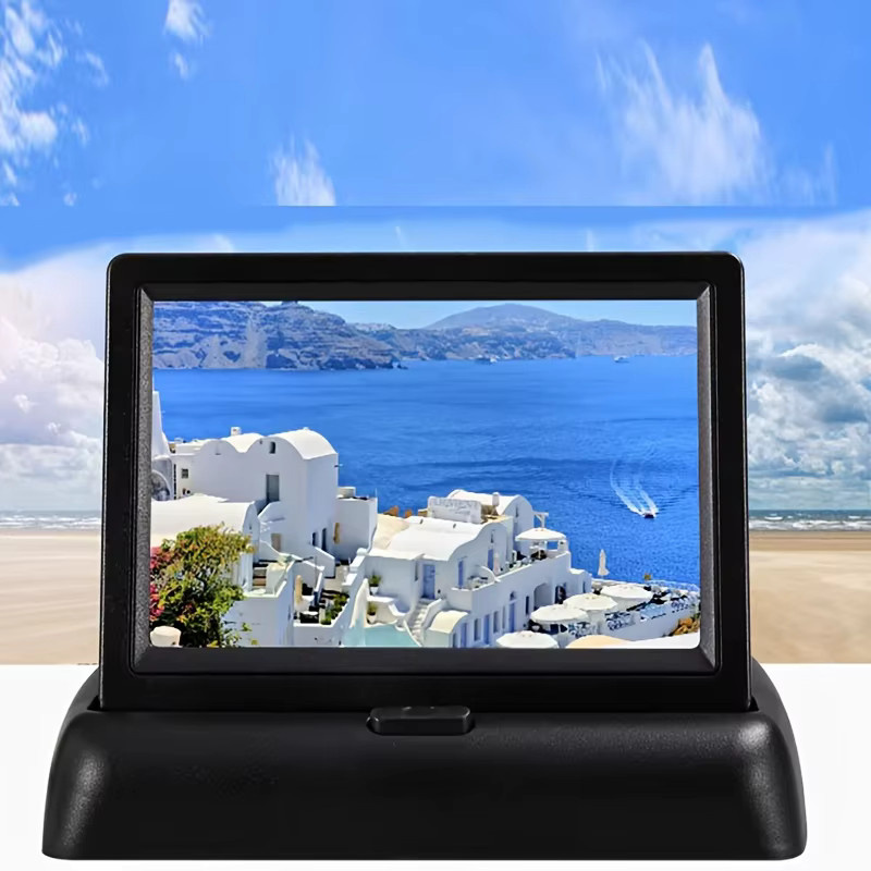 QueenDer Rückfahrkamera-Set mit 10,92 cm faltbarem Bildschirm und HDMI-Anschluss, Schwarz - Bild 5