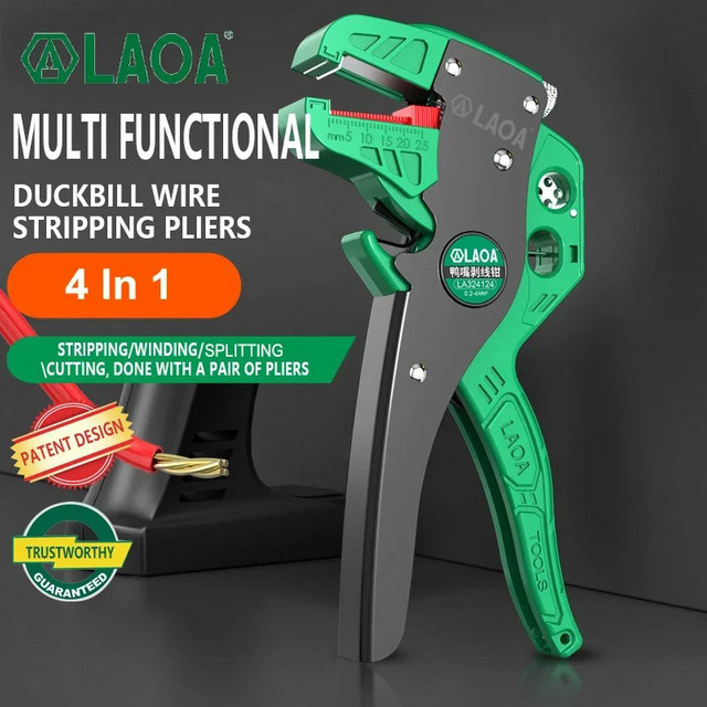 LAOA 4-in-1 Multifunktionale Abisolierzange Entenschnabel als Einstellbare Kabel Schneidezange für Elektriker - Bild 1