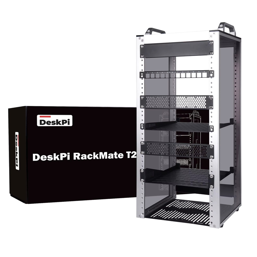 DeskPi RackMate T2 Light Version 10-Zoll 12U Serverschrank für Netzwerk, Server, Audio- und Videogeräte in Schwarz - Bild 6
