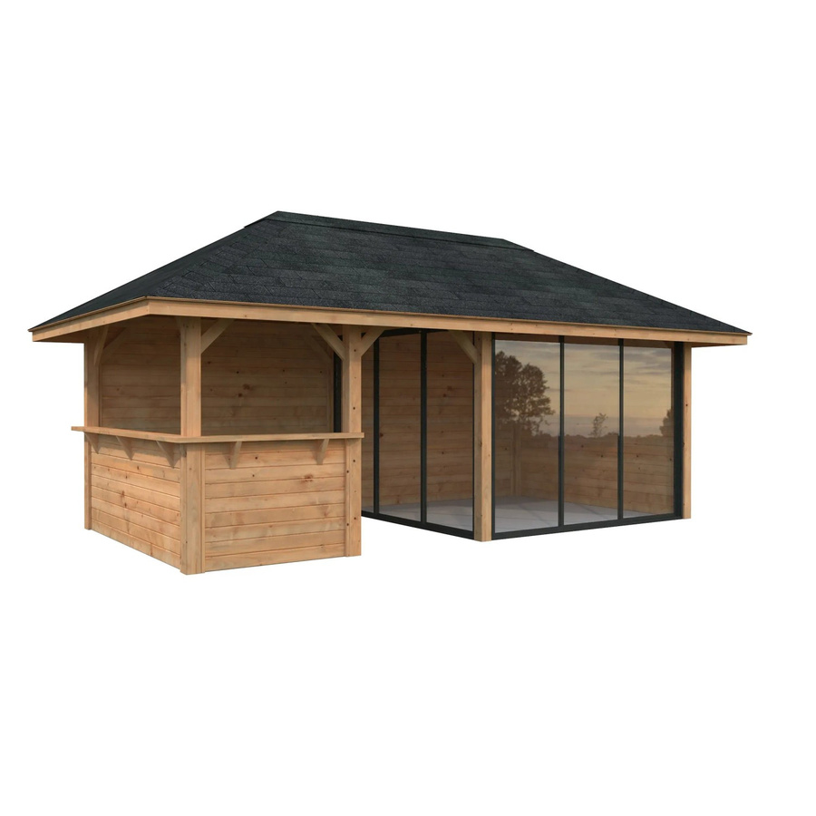 PALMAKO Pavillon Bianca Set 207 Slide aus Fichtenholz in Braun, B/H/T: 588 x 319 x 300 cm - Bild 3