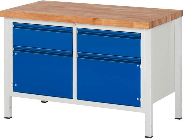 Rau Werkbank Serie Basic 8 Modell 8466, Blau, B/T/H: 125 x 70 x 84 cm - Bild 1