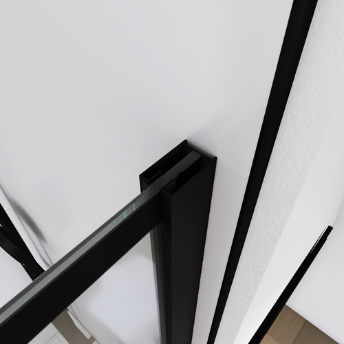 Marwell Duschwand BRICKS aus Glas, schwarz, transparent, Höhe: 140 cm - Bild 2