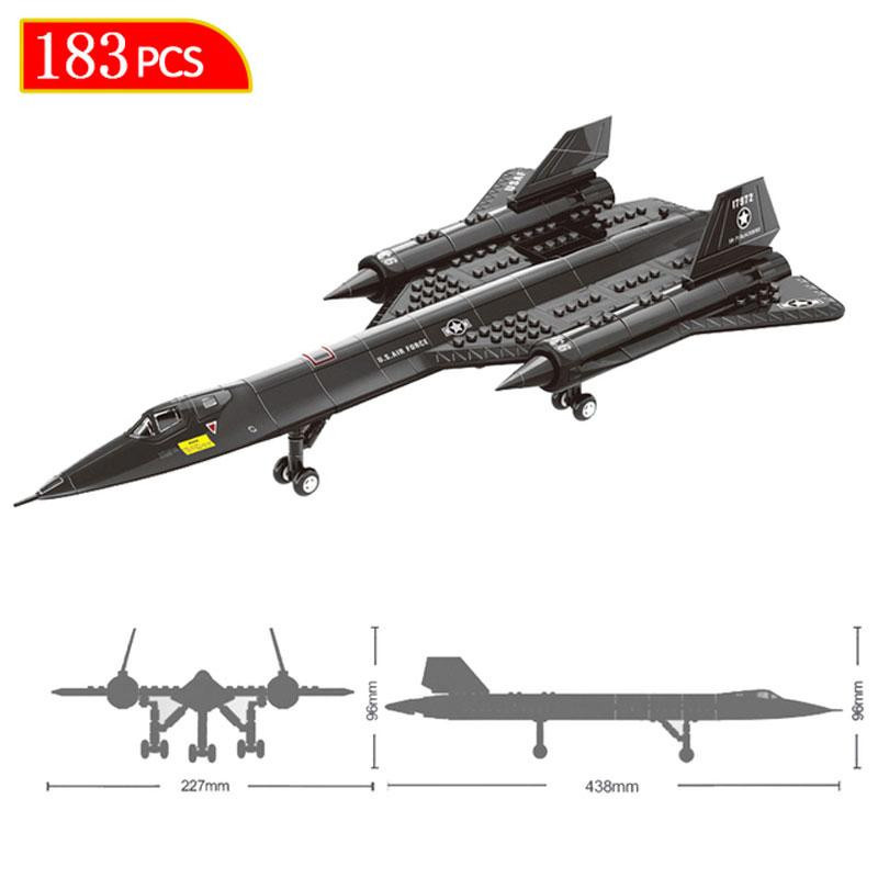 Linyi toy Blackbird Sr-71 Flugzeug Militär Bausteine-Set Schwarz - Bild 1