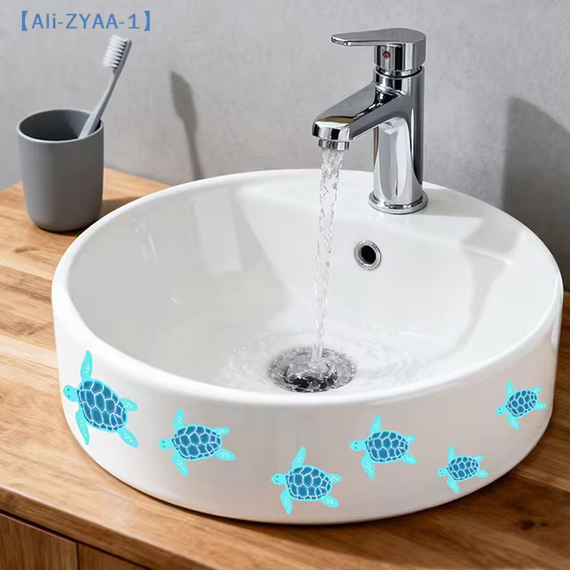 JETTING Selbstklebende Schildkröten-Wandaufkleber im Dunkeln leuchtend, wasserdichte Badezimmer-Dekoration in Blau - Bild 2