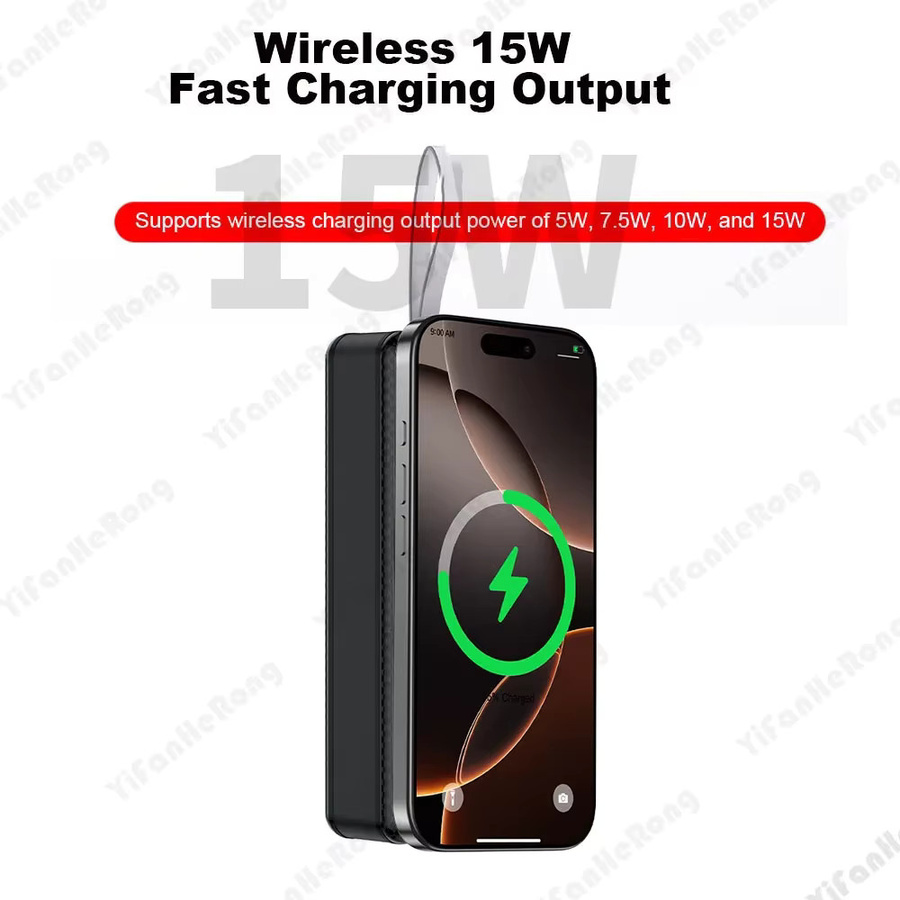 YiFanHeRong P16 DIY Powerbank Gehäuse für 16x 18650 Akkus mit Dual USB Typ C und kabellosem Laden, Weiß - Bild 4