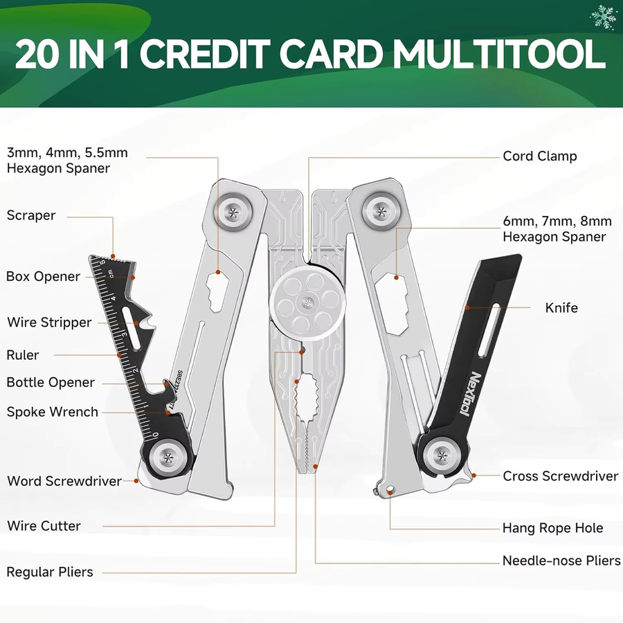 NexTool Silver Blade EDC-Multitool 14-in-1 in Silber - Bild 3