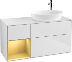 V&B Waschtischunterschrank Finion mit Wandbeleuchtung, Weiß lackiert, Breite: 120 cm, Tiefe: 50,1 cm, Höhe: 50,1 cm - Bild 1