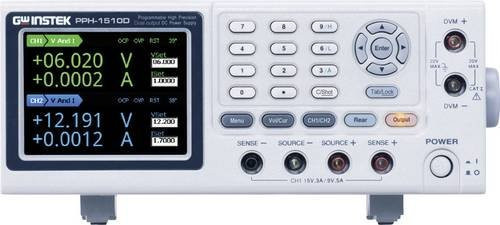 GW Instek PPH-1510D Labornetzgerät mit 2 Ausgängen, einstellbar 0-15V und 0-5A, 45W, programmierbar über GPIB, LAN und USB, inklusive OVP - Bild 1