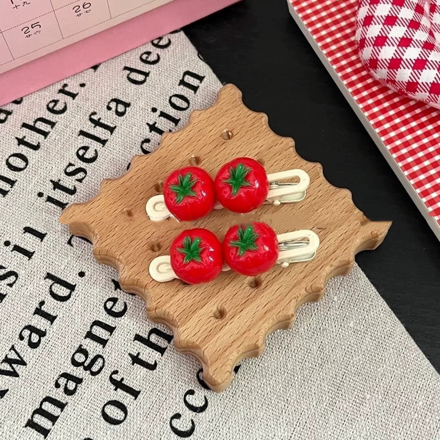 Haarnadeln Tomaten-Cartoon, 5,5 cm, Kinder und Frauen - Bild 4
