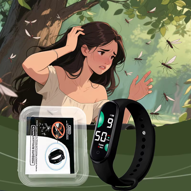 VIVO Smart-Armband mit Ultraschall-Mückenabwehr für Drinnen und Draußen, Unisex, Modell 2026, Schwarz/Gelb - Bild 5