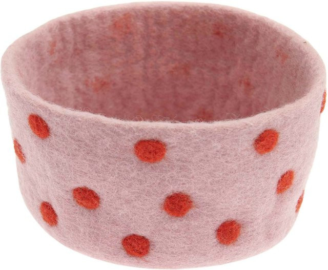 Rico Design Filzkorb gepunktet in Rosa/Orange - Bild 1