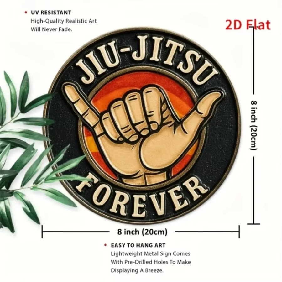 CIFBUY Jiu Jitsu Forever Vintage Metallschild Rund, Multicolour, Durchmesser: 20 cm - Bild 3