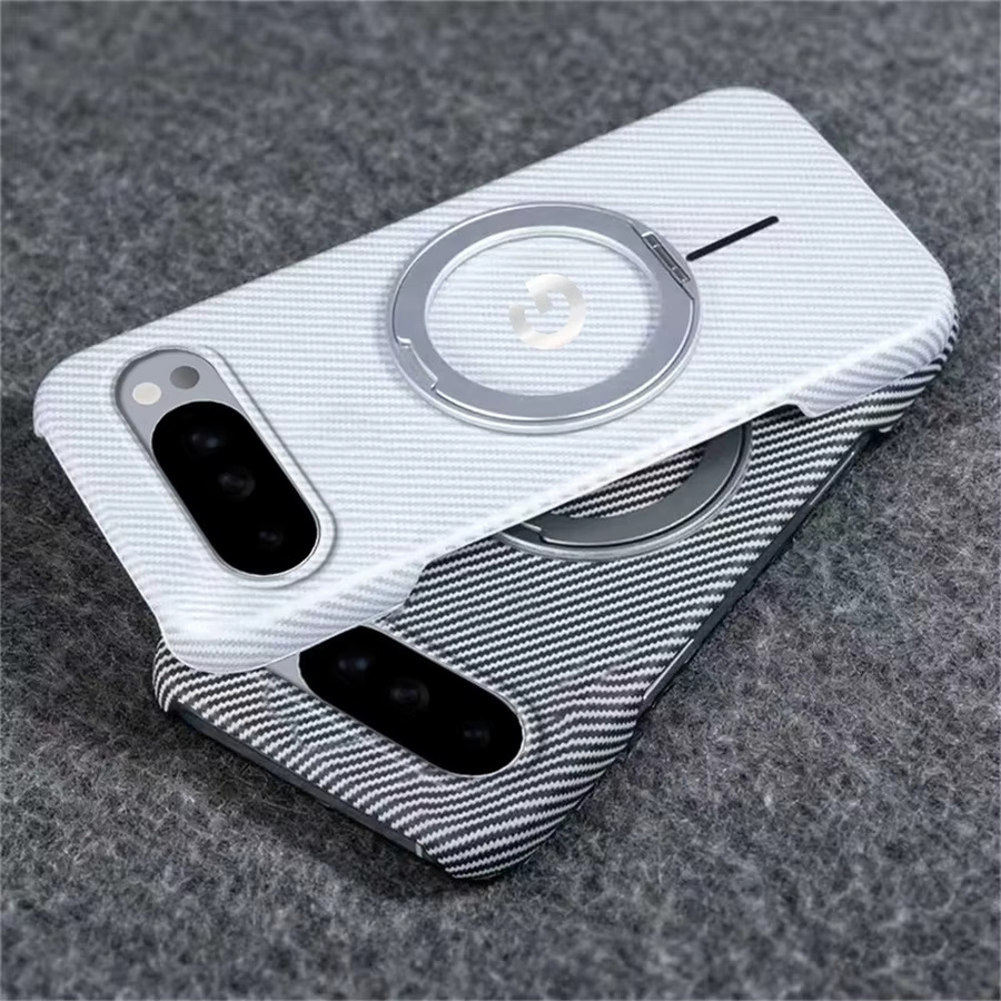 Business Schutzhülle für Google Pixel 10 Pro XL mit magnetischer Halterung und Carbon-Faser-Muster in Purple - Bild 3