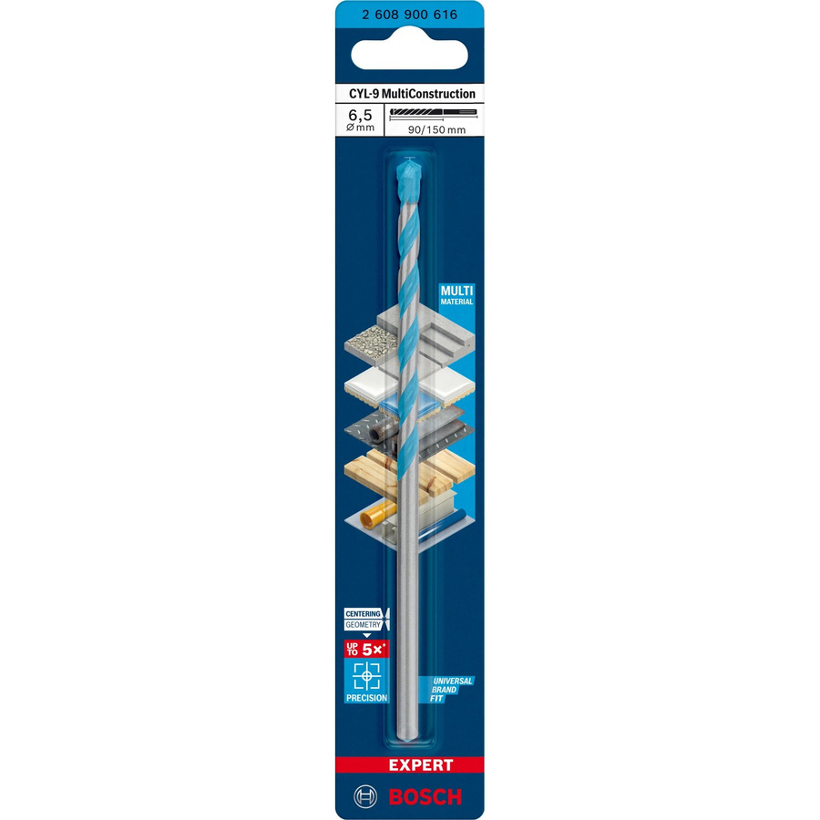Bosch Expert MultiConstruction CYL-9 Mehrzweckbohrer, Farbe: Silber, Durchmesser: 6,5 mm, Länge: 90 mm, Gesamtlänge: 150 mm - Bild 3