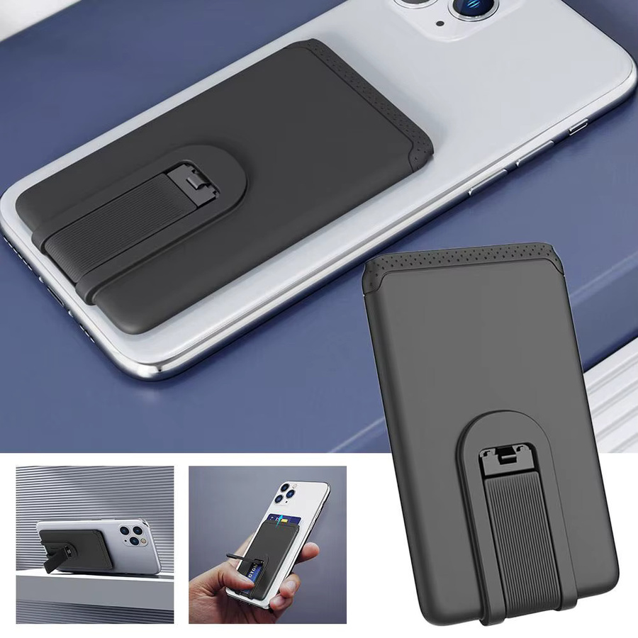 Universal Silikon Kartenhalter für iPhone und Samsung in Schwarz - Bild 4