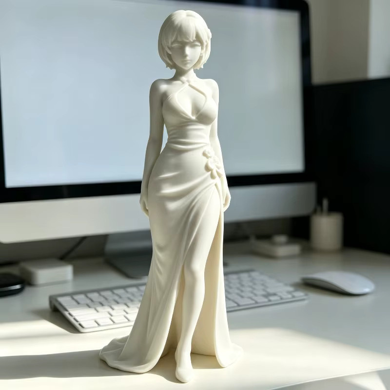 Moderne minimalistische Göttin Desktop-Skulptur von CELEBON in Weiß, 3D-gedruckte Statue als hochwertiges Tisch-Ornament für dein Zuhause - Bild 4