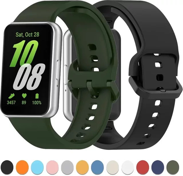 Samsung Uhrenarmband Silikon, Schwarz, Unisex, Samsung Galaxy Fit 3 - Bild 1