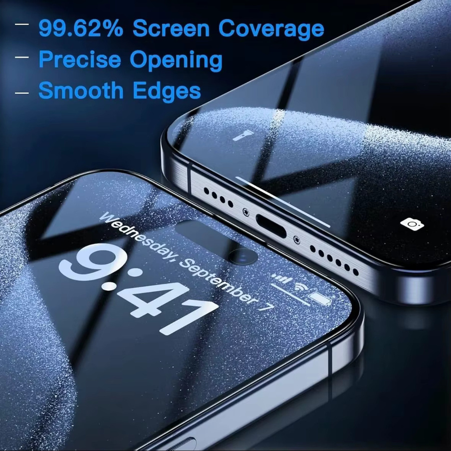 Blaulichtblockierender Displayschutz aus gehärtetem Glas für Apple iPhone 11 bis iPhone 17 Serie, transparent - Bild 2