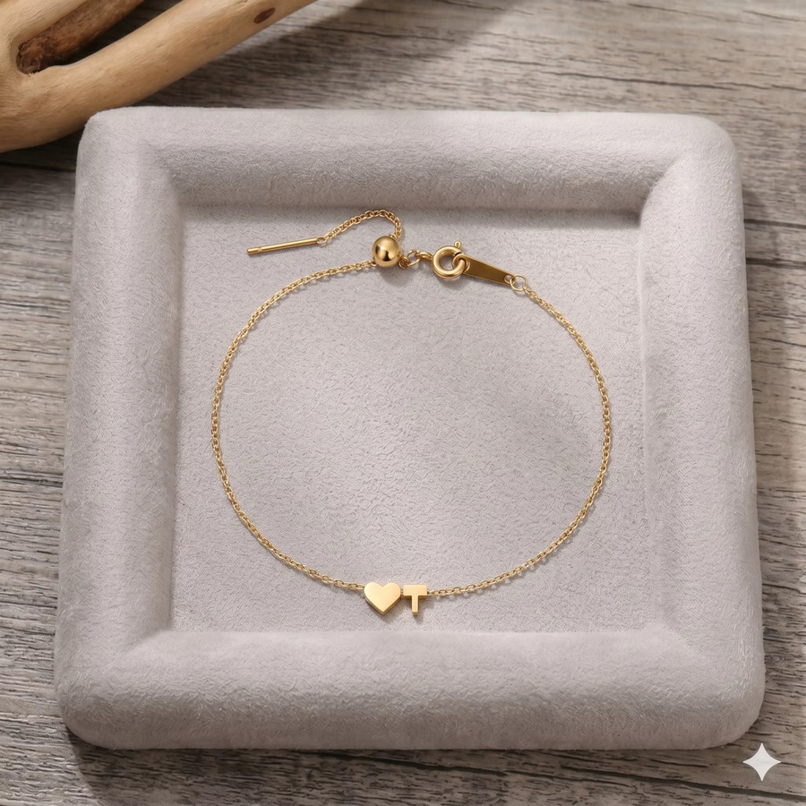 St.delan Armband, Goldfarben, Damen, Initialen-Herz - Bild 2