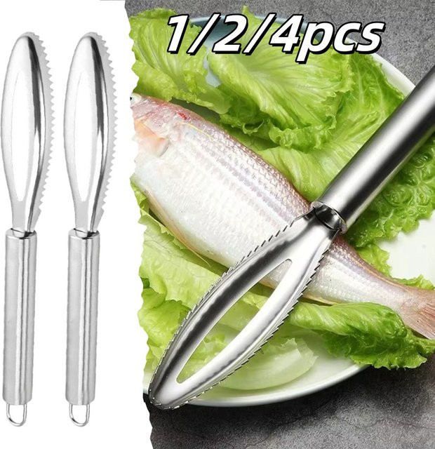 YOCITY Fischschuppenentferner aus Edelstahl in Silber als praktischer Schaber und Schäler für die Küche - Bild 1