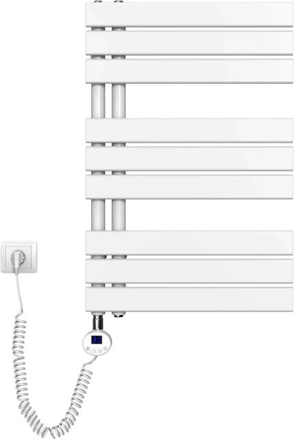 Emke Elektrischer Badheizkörper mit Thermostat und Timer in Weiß, 400W, Breite: 50 cm, Höhe: 76 cm - Bild 1