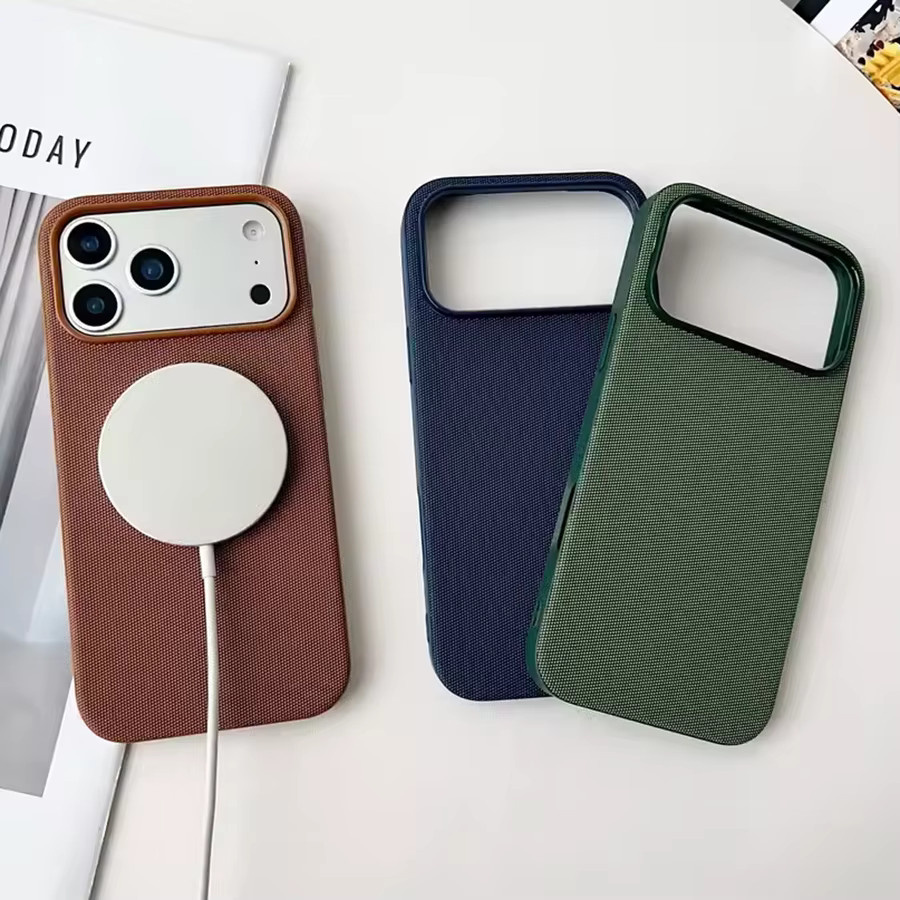 Apple Gewebtes Etui mit MagSafe für iPhone 17 16 15 14 13 Pro Max in Grün und Braun - Bild 5