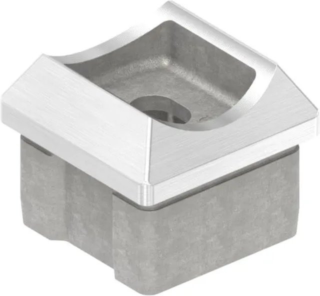FeNau Rohrsattel aus V2A Edelstahl in Silber für Rundrohr Ø 42,4 mm, B/H: 40 x 40 mm, Stärke: 2,0 mm - Bild 1