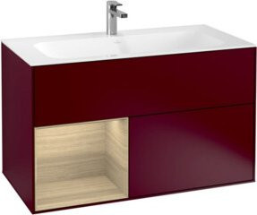 V&B Finion Waschtischunterschrank mit Wandbeleuchtung, Farbe Peony Matt, B: 99,6 cm, H: 49,8 cm - Bild 1