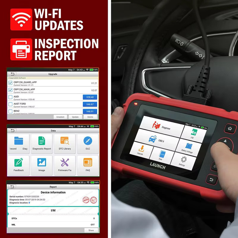 LAUNCH X431 CRP123X OBD2 Diagnosegerät in Rot für Motor, ABS, Airbag und AT-Codierung - Bild 3