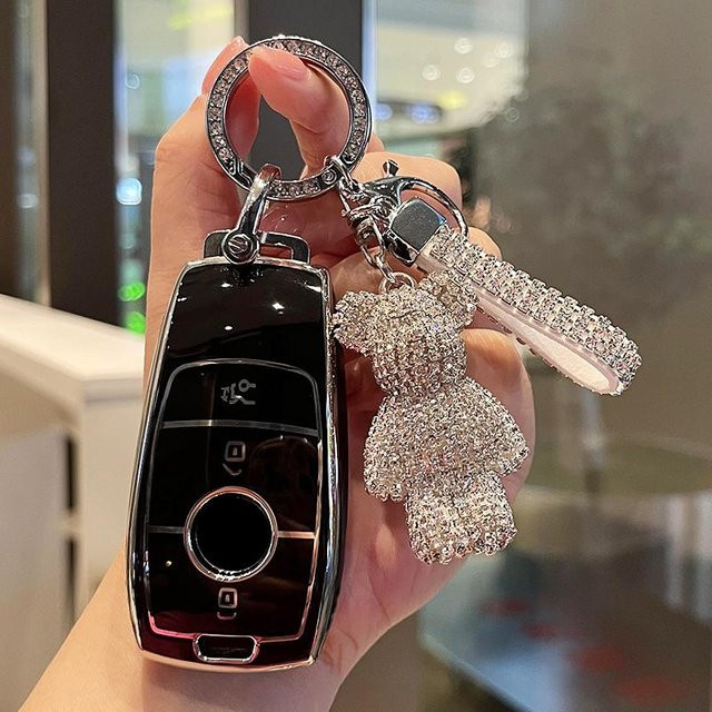 TPU Schlüsselhülle für Mercedes Benz A C E S G Klasse GLC CLA GLB CLE GLS AMG in Schwarz, Weiß oder Transparent - Bild 1
