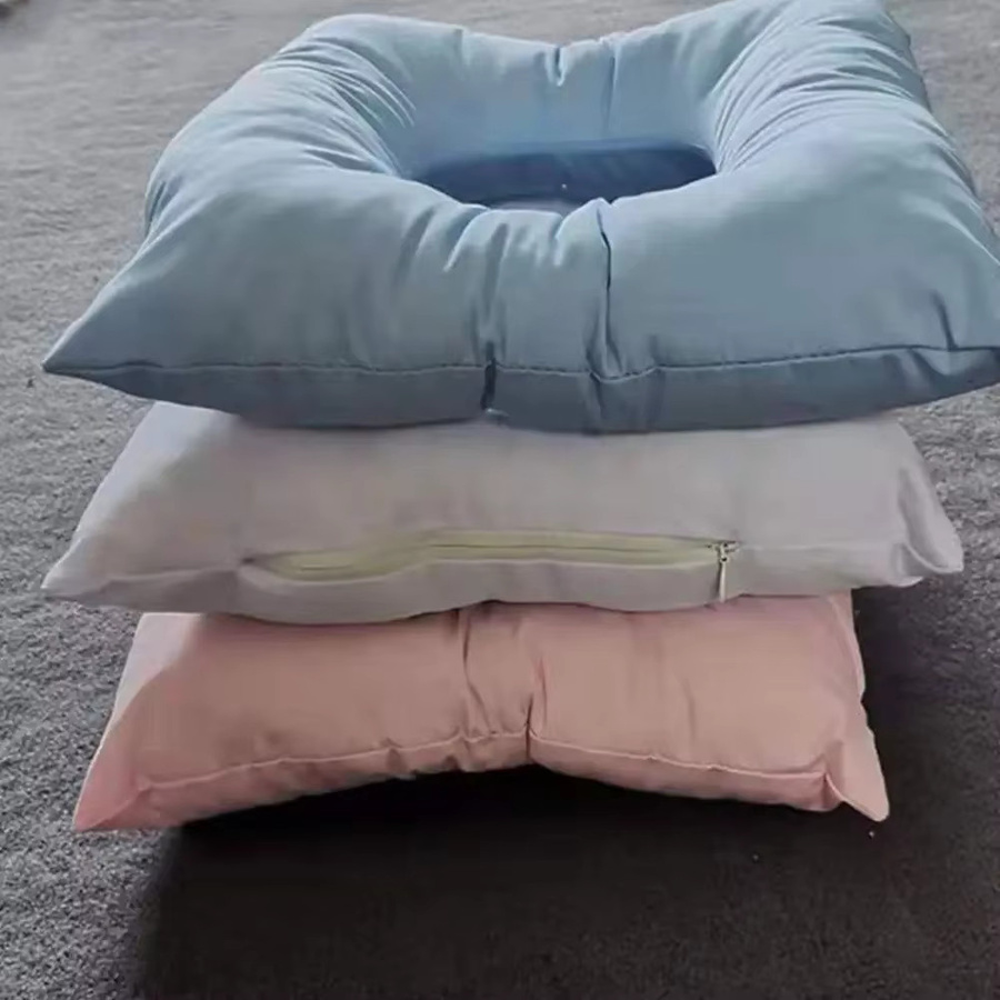 Waschbares U-Form Massagekissen für Gesicht und Nacken, quadratisches Spa-Bettkissen aus weichem Polyester in Weiß oder Mehrfarbig - Bild 2