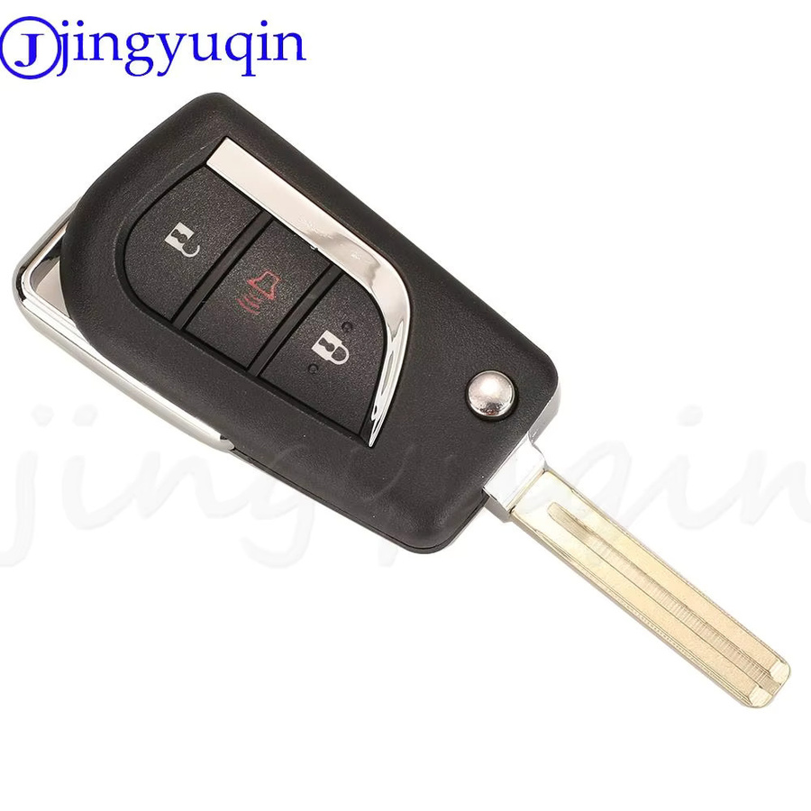 Jingyuqin Flip Schlüssel Fernbedienung 433 MHz für Toyota Hilux 2015 - 2020, Schwarz - Bild 1