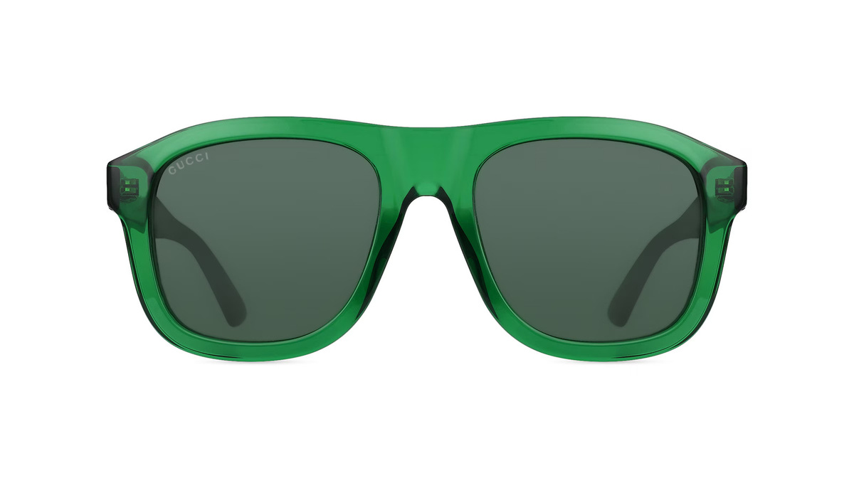 Gucci GG1316S Sonnenbrille Pilot, Vollrand, Acetat, grün, transparent, Unisex - Bild 1