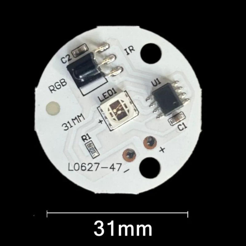 Zhen Qin Global RGB LED-Lampenplatine mit 24-Tasten Drahtlos-Fernbedienung, 3W, 5V Niederspannung, Multicolour, Durchmesser: 23 mm - Bild 2