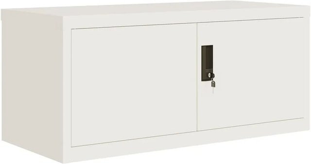 vidaXL Aktenschrank aus Stahl in Weiß mit abschließbaren Türen, B/T/H: 90 x 40 x 40 cm - Bild 1