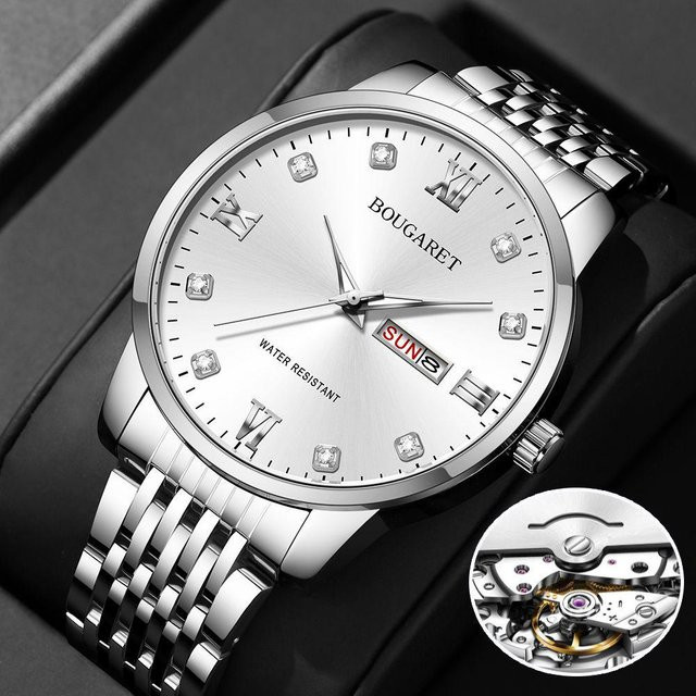 StrideBox Armbanduhr Automatik, Edelstahl, Silber, Herren - Bild 1