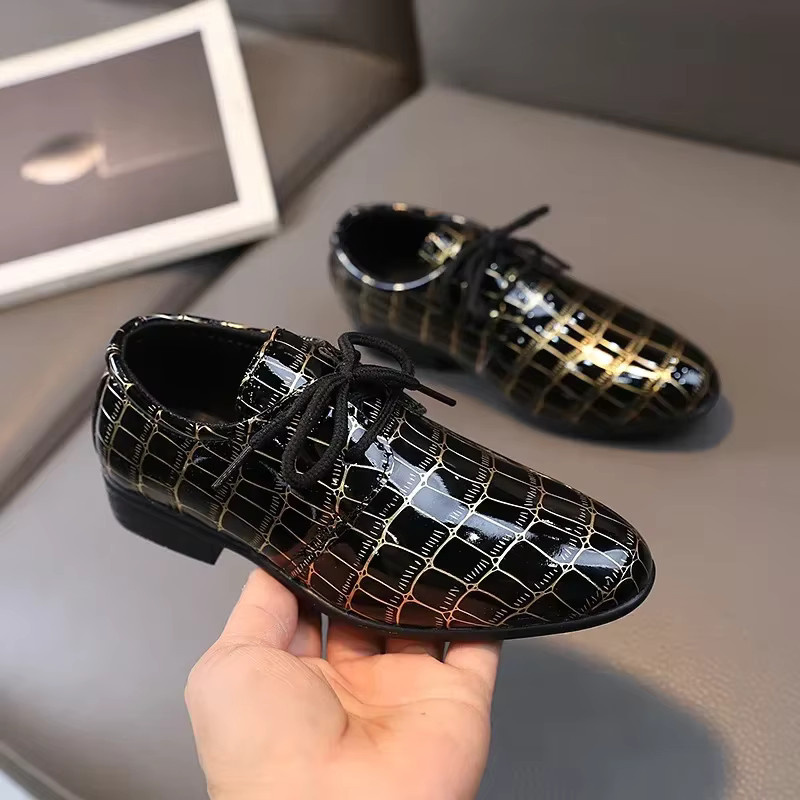 JGSHOWKITO Lederschuhe für Jungen in Schwarz, rutschfeste Kasualschuhe für Schule und besondere Anlässe - Bild 2