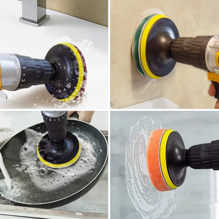 Toorise Reinigungsset mit 4-Zoll-Power-Bürste und Polierpads in Multicolor für Badezimmer, Boden und Badewanne - Bild 3