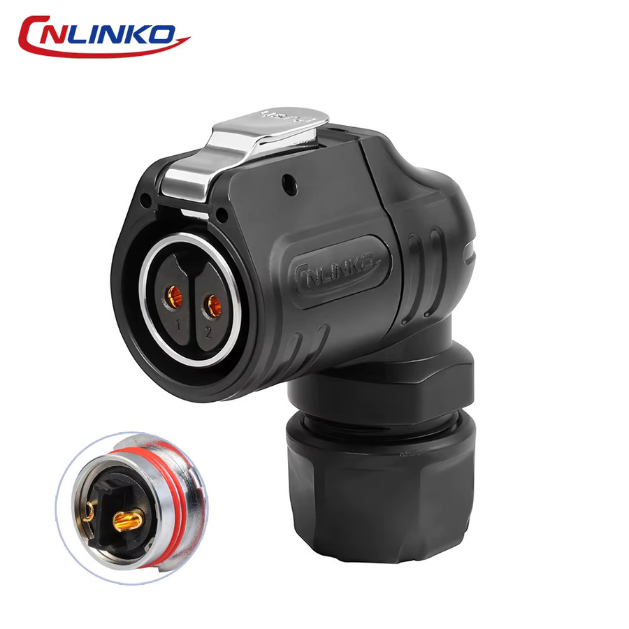 CNLINKO LP20 IP68 Wasserdichter Ellbogenstecker Halbmetallischer Schweißverbinder für industrielle Anwendungen 2 bis 14 Pin 90 Grad - Bild 2