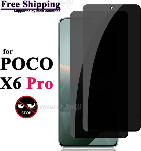 Xiaomi POCO X6 Pro Anti-Spionage-Displayschutz aus gehärtetem Glas mit Privatsphäre-Funktion und 9H Kratzfestigkeit - Bild 1