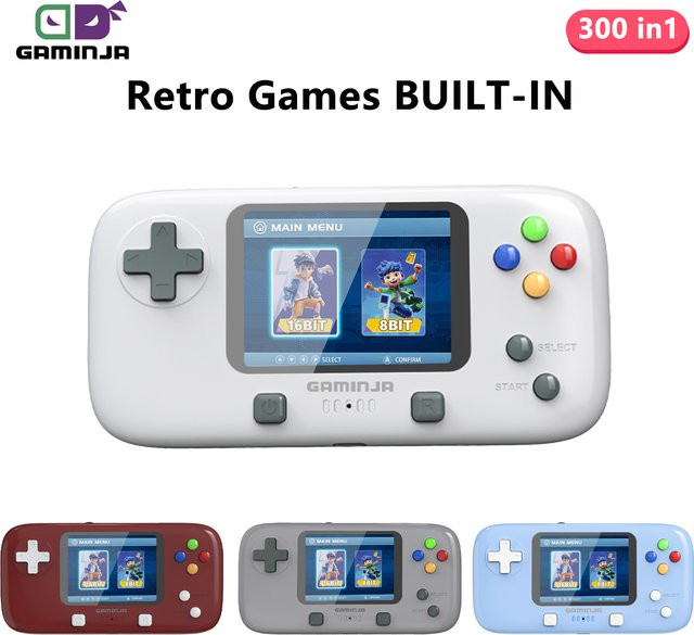 GAMINJA GC76P 300 in 1 Retro Handheld-Spielekonsole mit 2,8-Zoll-Display in Rot - Bild 1