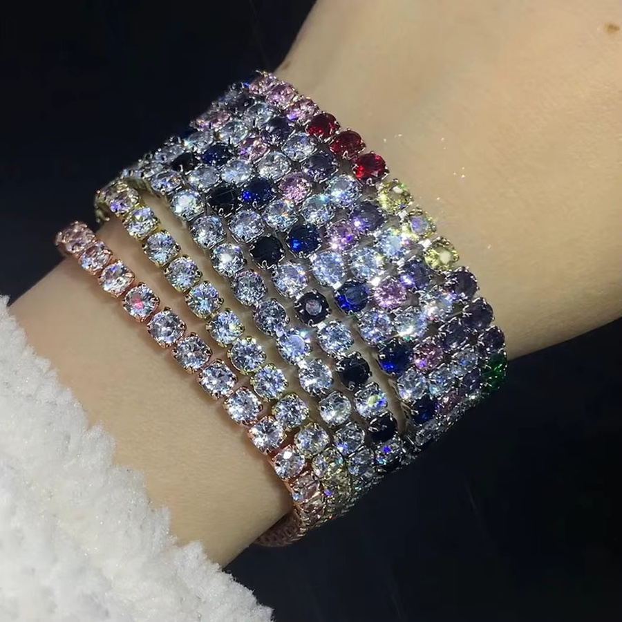 ZHOUYANG Tennis Armband, Silber, Bunt, Zirkonia, Kristall, Damen - Bild 2