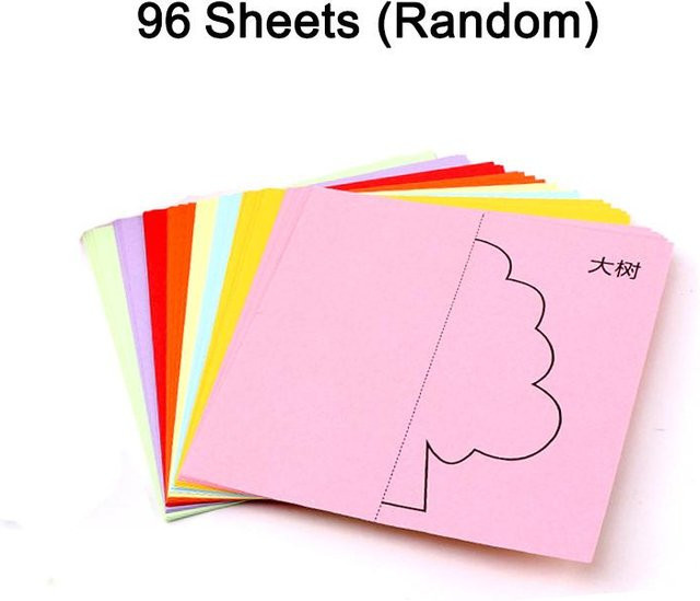 Yiran bag Papierschneideset mit 96 Blatt Papier und kindersicherer Schere in Bunt für Kinder zum Basteln - Bild 1