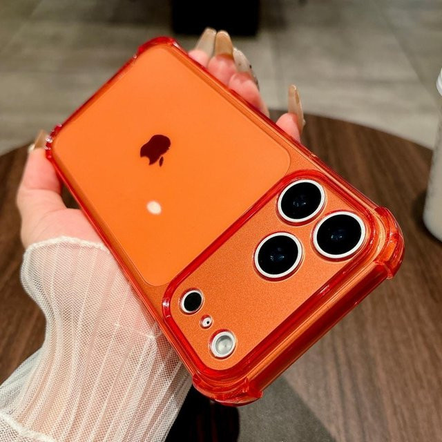 Stoßfeste TPU Silikonhülle mit Kameraschutz für Apple iPhone Modelle in Transparent, Gelb oder Orange - Bild 1