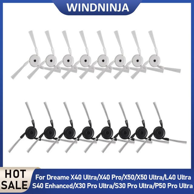 Dreame Seitenbürsten Ersatzteile für Roboterstaubsauger in Schwarz für X40 Ultra, X40 Pro, X50, X50 Ultra, S40 Enhanced, X40 Pro Ultra, L40 Ultra und X30 Pro Ultra - Bild 1