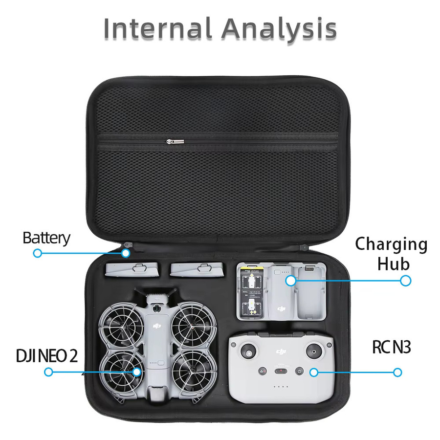 DJI NEO 2 Aufbewahrungstasche und Schutzhülle für Drohnenzubehör in Schwarz oder Grau - Bild 3