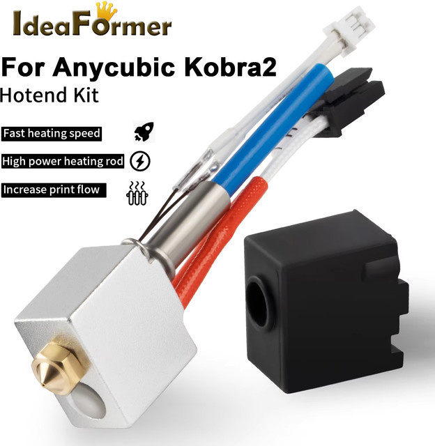 Anycubic Messing-Hartstahl-Vulkan-Düse für Kobra 2 Plus, 2 Max, 2 Neo und 2 Pro 3D-Drucker in Gold - Bild 1